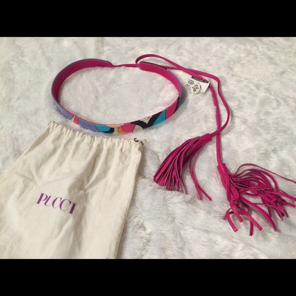 NWOT Emilio Pucci skinny leather belt leather